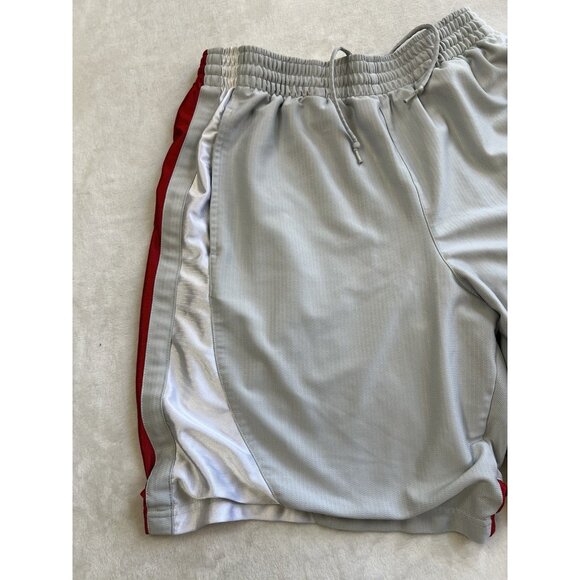 Nike Athletic Runnning Shorts Size Large Gray Red Basketball Gym Y2K - Picture 3 of 10